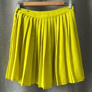 American Apparel Neon Yellow Pleated Skirt